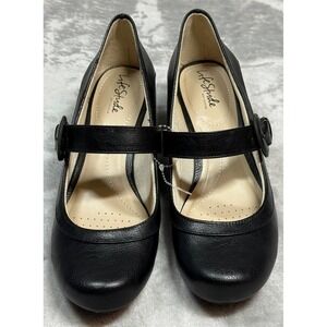 LifeStride Rozz Black Mary Jane Pumps Womens 9.5W Wide Dark Academia Balletcore